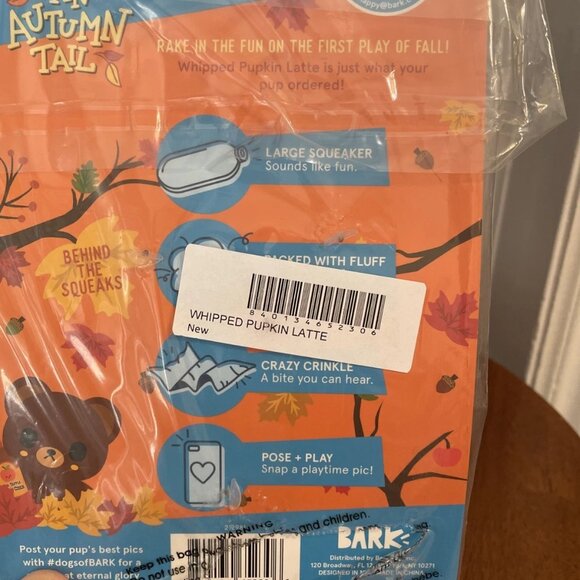 BARK Whipped Pupkin Latte Plush Pet Toy - NIP - Picture 4 of 4